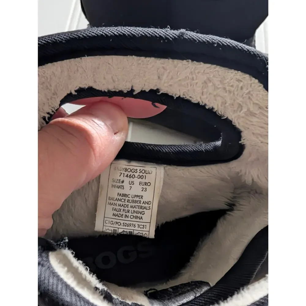 Bogs Infant/Toddler 7 Black Winter Boots